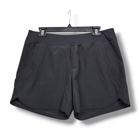 Lands End Quick Dry Swim Shorts Womens 12 Petite 5 inch UPF Black - Picture 1 of 8